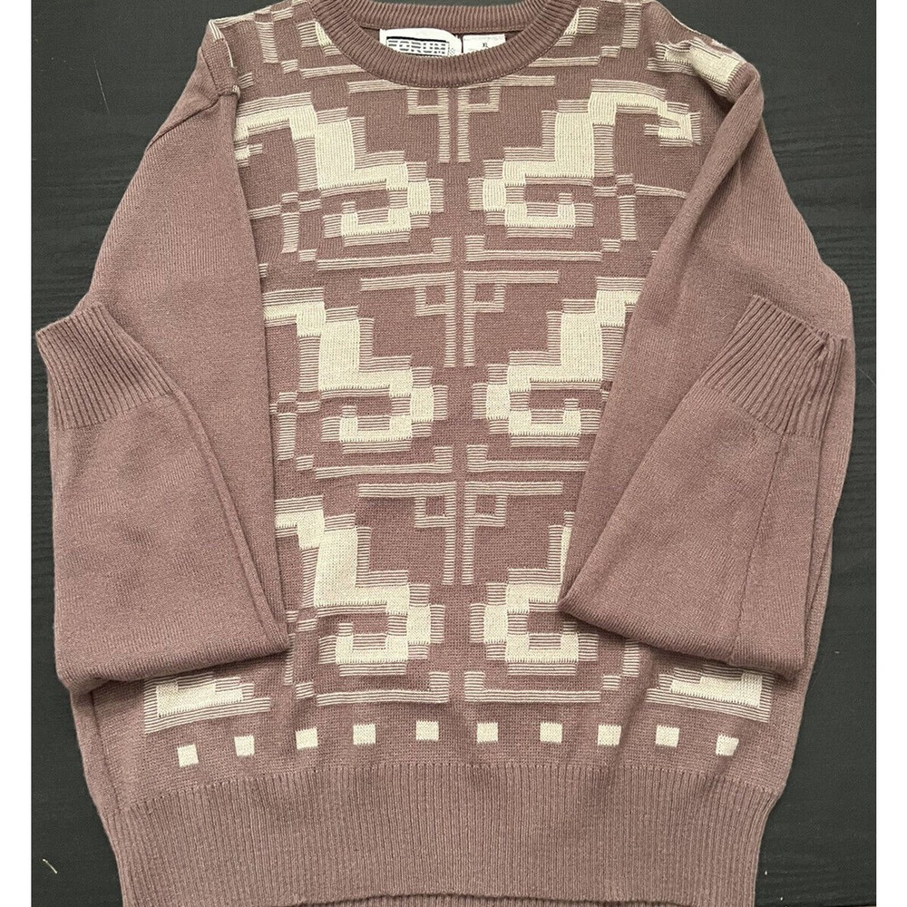 Vintage Forum Crewneck Sweater 80s 90s XL Geometric Paisley Italy